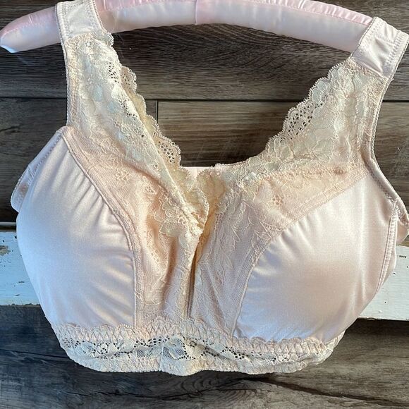 RHONDA SHEAR  Ladies Pink Wireless Bra Style 6738P Size 1X - Picture 1 of 15